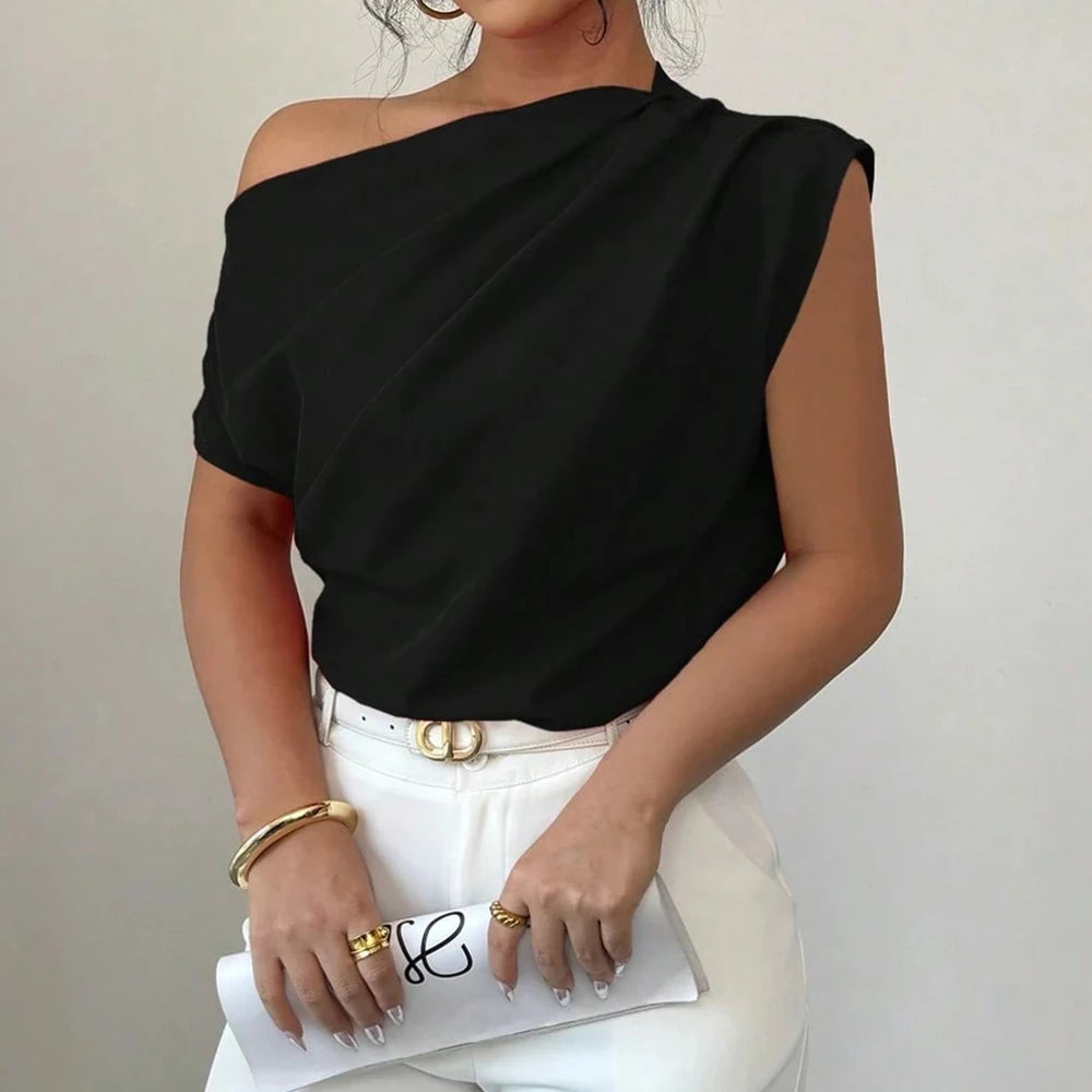 Boat Neck Short Sleeve Top