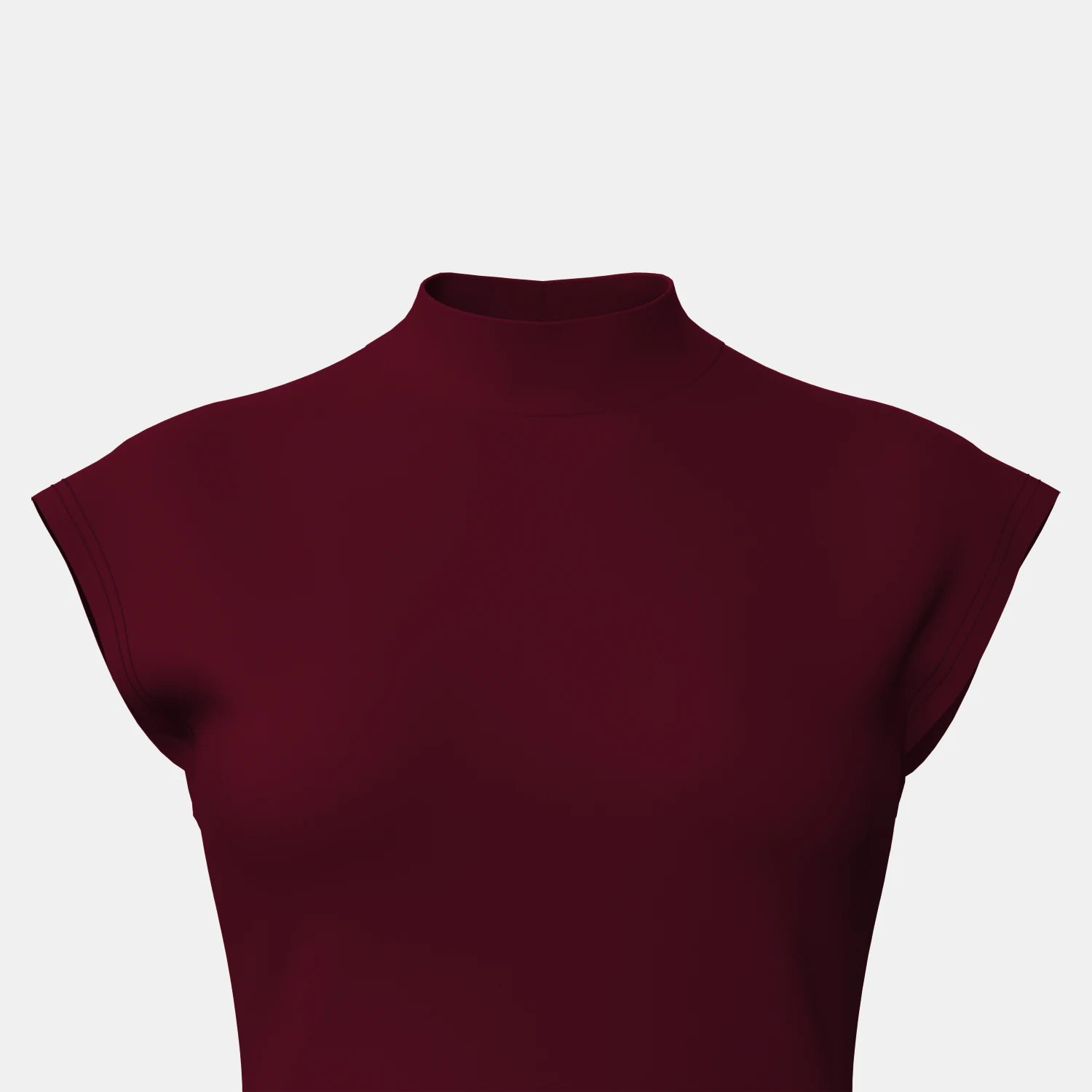 Asymmetric Hem Sleeveless Knit Top – Burgundy Mock Neck Chic