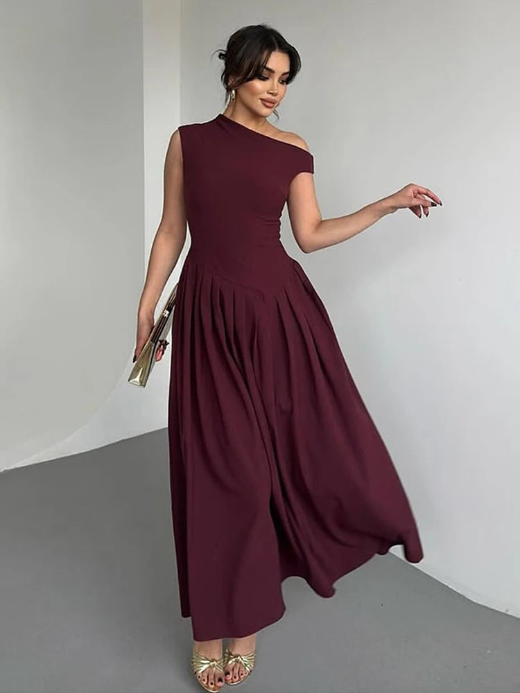 Sleeveless Round Neck Flowy Maxi Dress