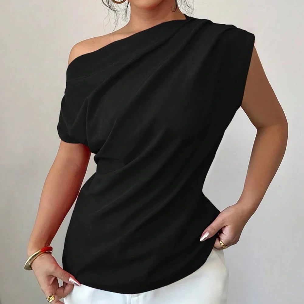 Boat Neck Short Sleeve Top