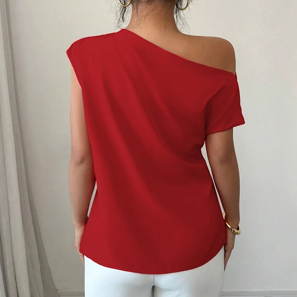 Boat Neck Short Sleeve Top