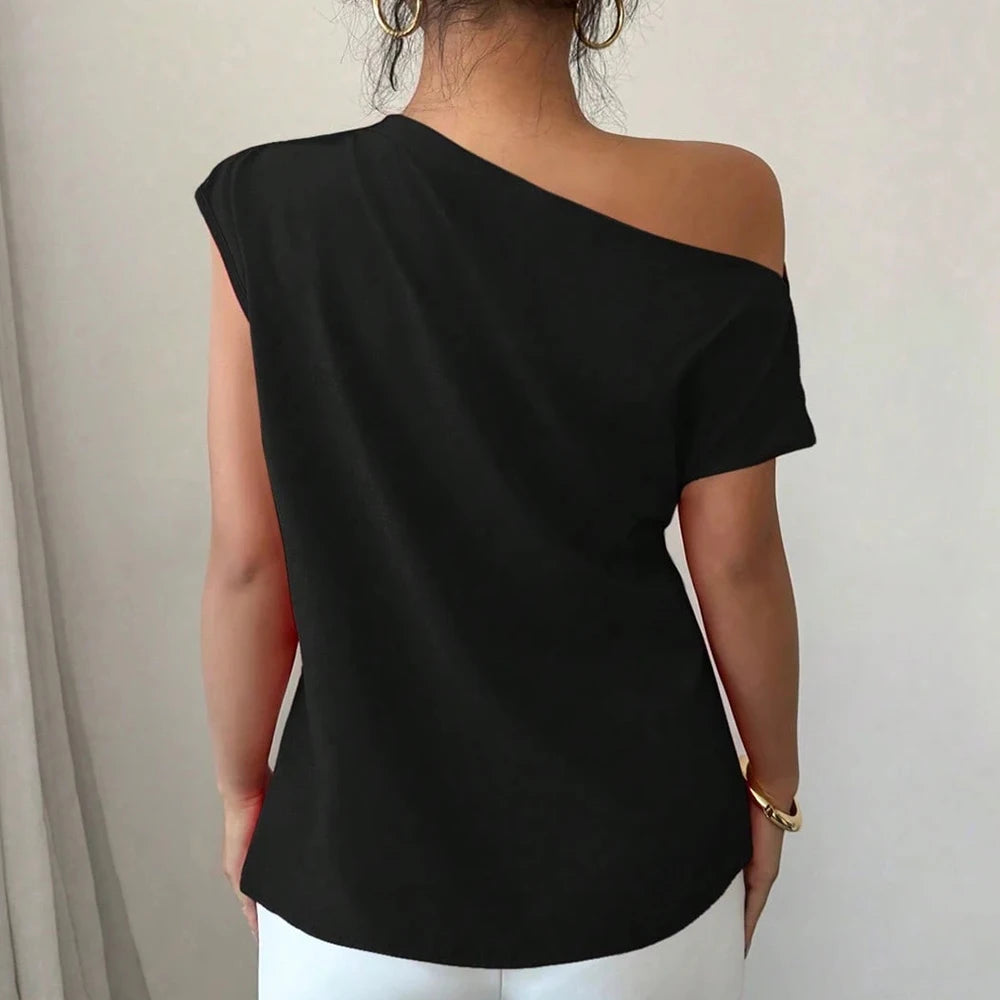 Boat Neck Short Sleeve Top
